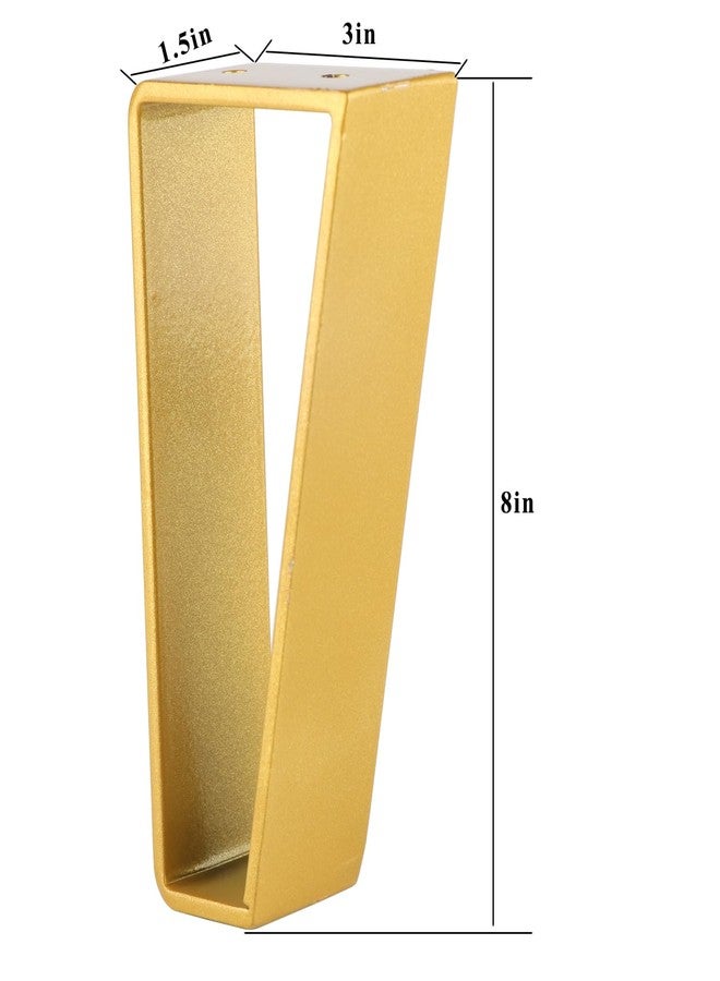 Osring 8 Inch Trapezoid Furniture Legs 4pcs, Solid Steel Furniture Hairpin Leg for Side Table, TV Stand and Cabinet, Gold - Image 2